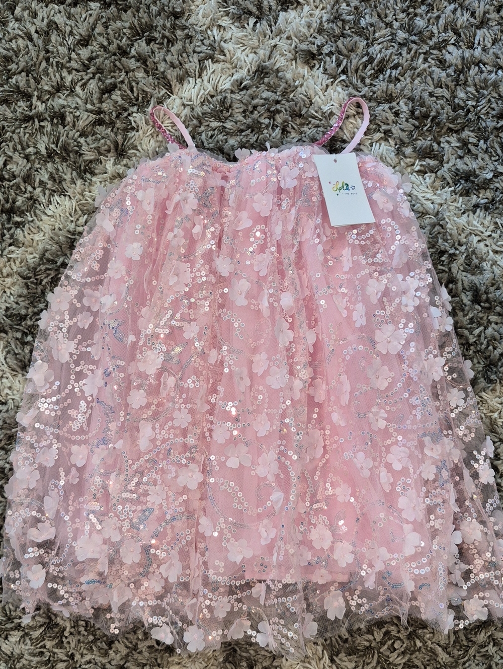 Lola and The Boys Beaded Daisy Gem Tank Dress
